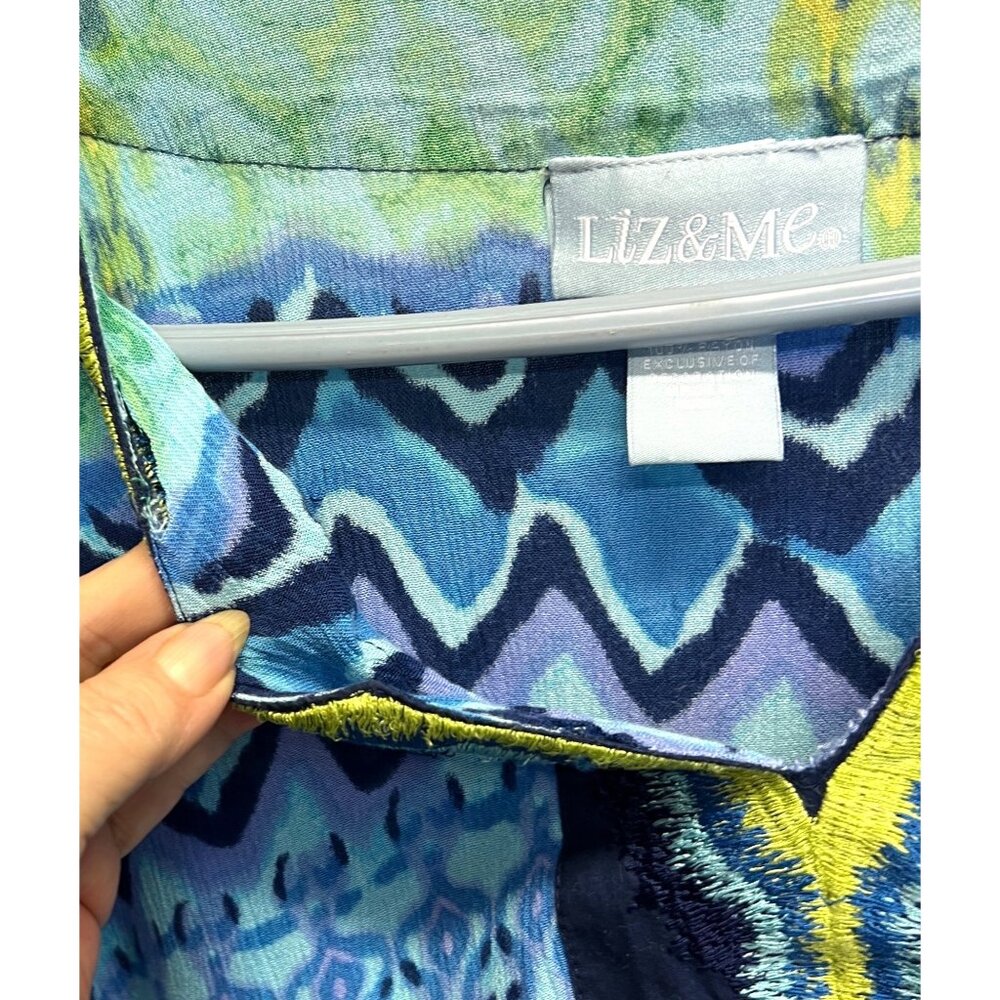 Liz & Me Womens 2X Multicolor Boho Tunic Top 100% Rayon - Picture 6 of 6